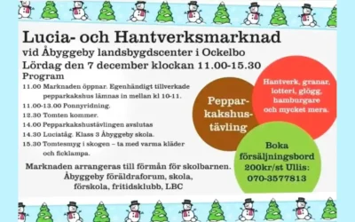 Program Lucia- och hantverksmarknad Åbyggebyskolan Ockelbo 7/12-24